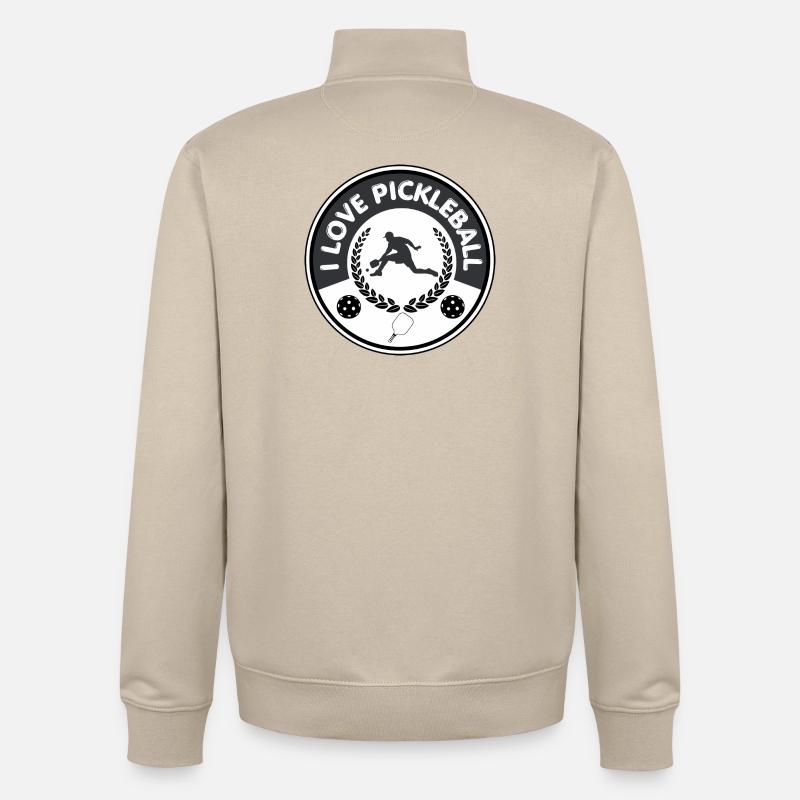 ICH LIEBE PICKLEBALL - Unisex Organic Zip Sweatshirt von Stanley/Stella - Cremebeige