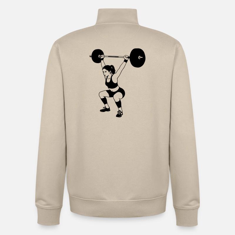 haltérophilie - Sweat zippé unisexe en coton bio Stanley/Stella - beige crème
