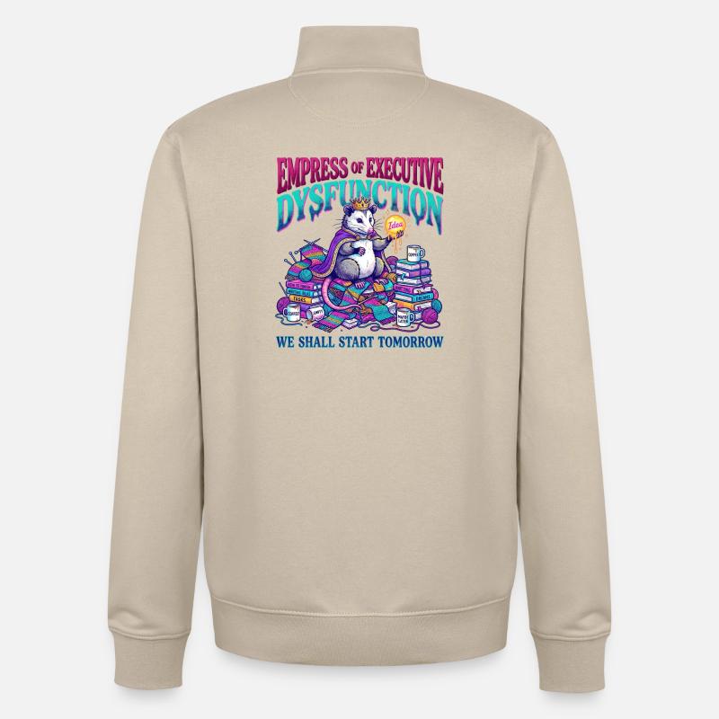 Dysfonctionnement exécutif du TDAH Opossum - Sweat zippé unisexe en coton bio Stanley/Stella - beige crème