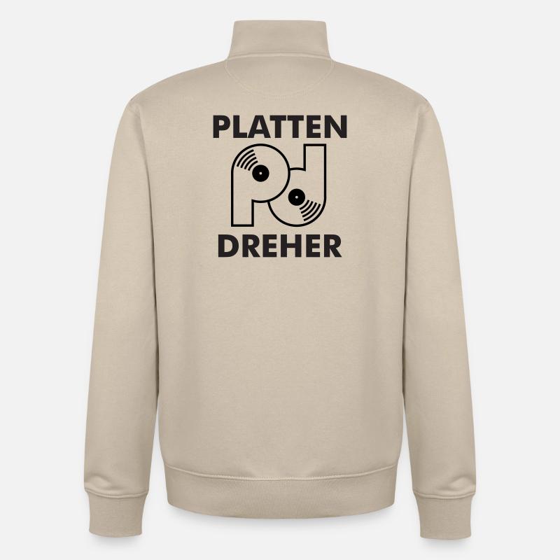 Logo tourneur de plaques avec lettres - Sweat zippé unisexe en coton bio Stanley/Stella - beige crème