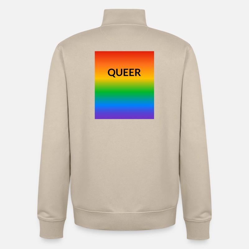 Queer Pride Gradient - Unisex Organic Zip Sweatshirt von Stanley/Stella - Cremebeige