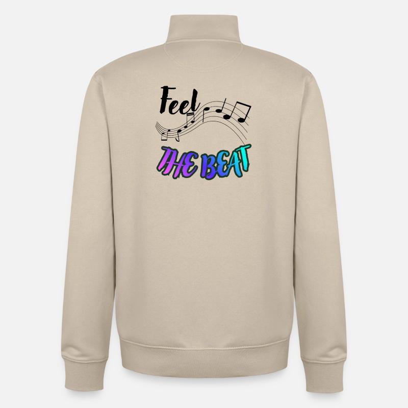 Ressentez le rythme - Sweat zippé unisexe en coton bio Stanley/Stella - beige crème