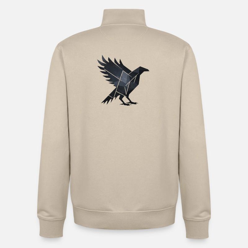 Corbeau noir - Sweat zippé unisexe en coton bio Stanley/Stella - beige crème