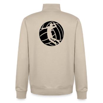 Volley-ball - Sweat zippé unisexe en coton bio Stanley/Stella - beige crème - Dos - AI Model Male 185 dark (185cm)