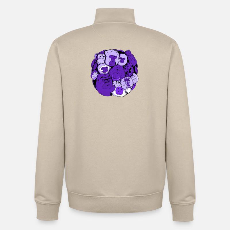 Monkey Ball - Sweat zippé unisexe en coton bio Stanley/Stella - beige crème