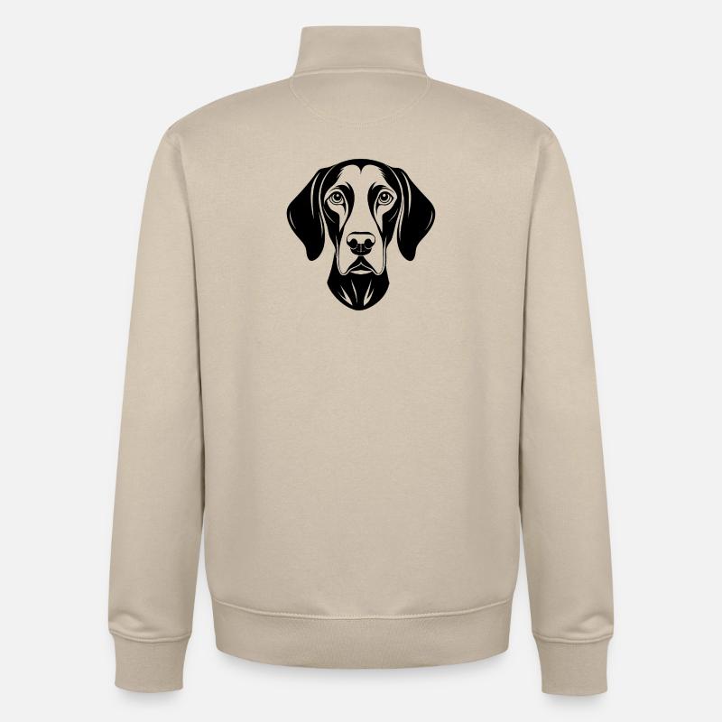 Deutscher Kurzhaar-Pointer - Unisex Organic Zip Sweatshirt von Stanley/Stella - Cremebeige