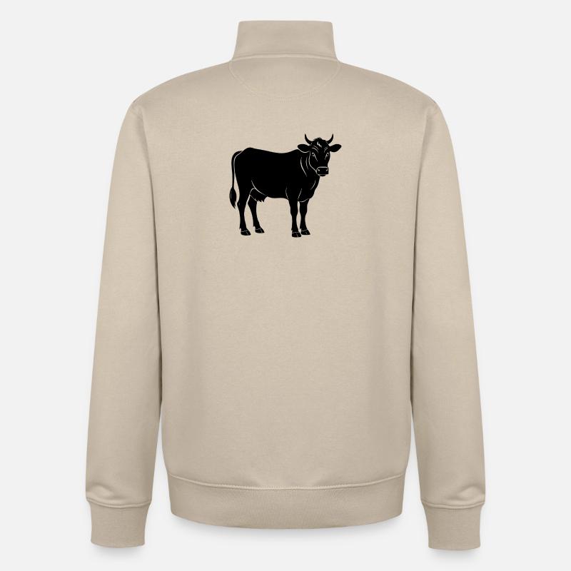 Vache - Sweat zippé unisexe en coton bio Stanley/Stella - beige crème