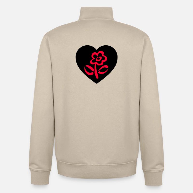 Fleur - Sweat zippé unisexe en coton bio Stanley/Stella - beige crème