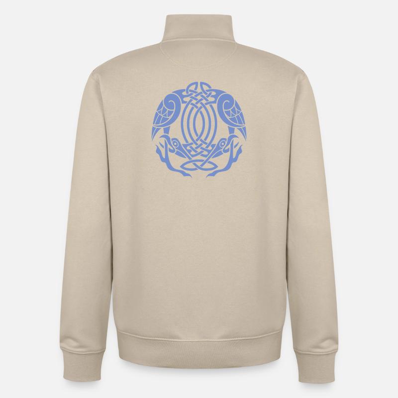Celtic Eagle Knot  - Unisex Organic Zip Sweatshirt by Stanley/Stella - desert dust