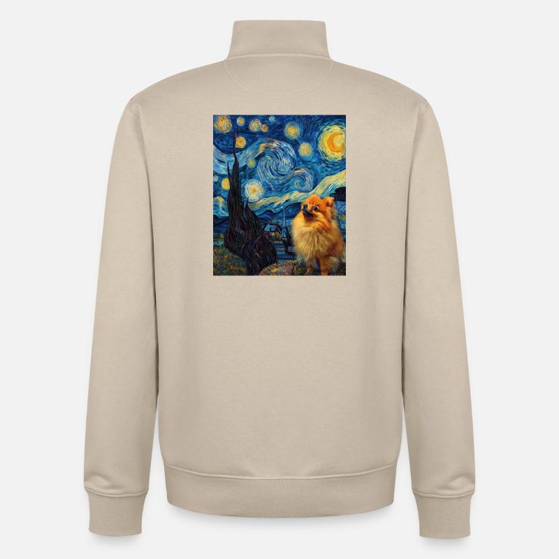 Zwergspitz Spitz Pomeranian - Unisex Organic Zip Sweatshirt von Stanley/Stella - Cremebeige