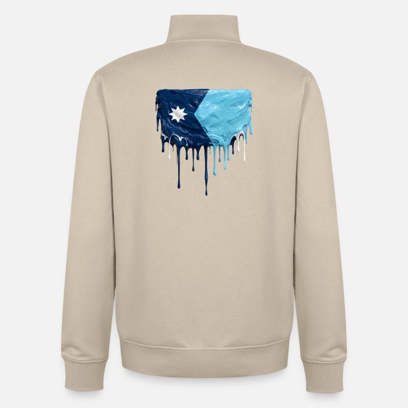 Fuite du drapeau du Minnesota - Sweat zippé unisexe en coton bio Stanley/Stella - beige crème