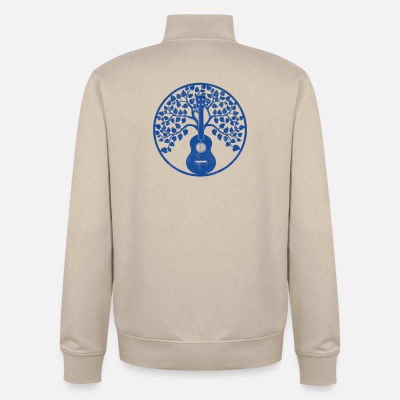 Ukulele tree mandala blue - Unisex Organic Zip Sweatshirt by Stanley/Stella - desert dust