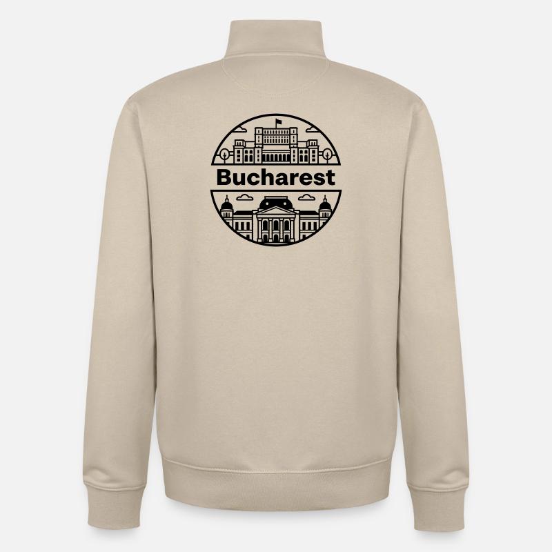 Bucarest - Sweat zippé unisexe en coton bio Stanley/Stella - beige crème