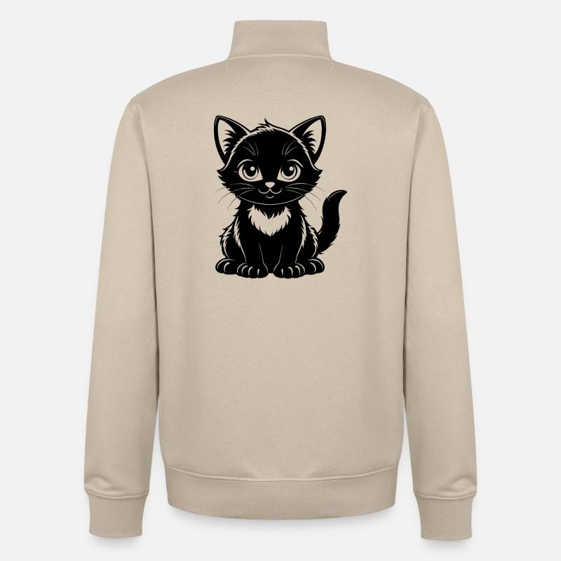 Cute cat - Unisex Organic Zip Sweatshirt by Stanley/Stella - desert dust