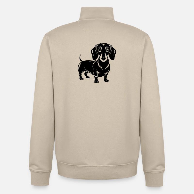 Teckel - Sweat zippé unisexe en coton bio Stanley/Stella - beige crème