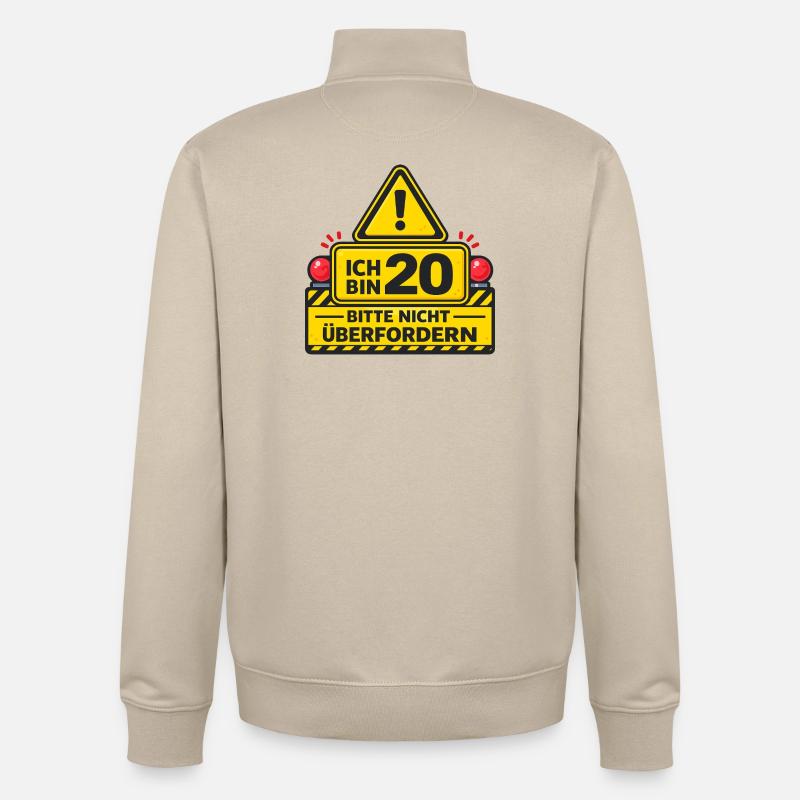 20e anniversaire - Sweat zippé unisexe en coton bio Stanley/Stella - beige crème