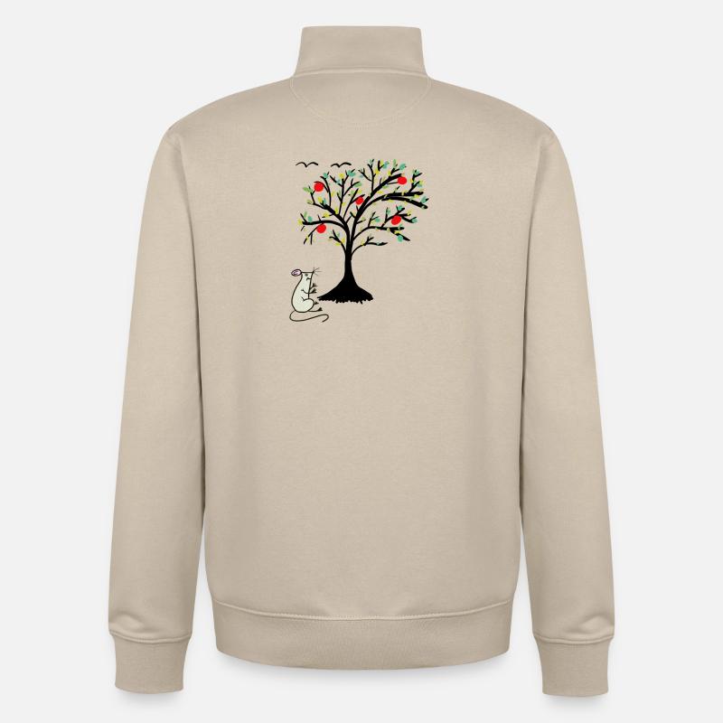 Niedliche Maus Äpfel Apfelbaum Kind - Unisex Organic Zip Sweatshirt von Stanley/Stella - Cremebeige