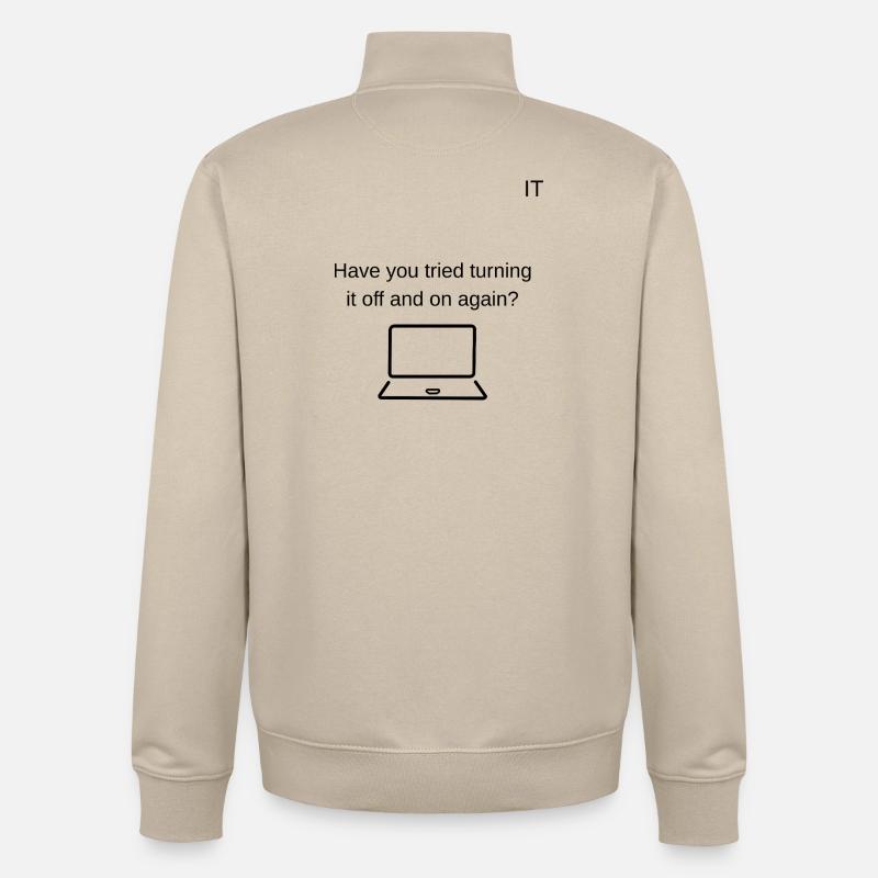 Tech support  - Unisex Organic Zip Sweatshirt by Stanley/Stella - desert dust