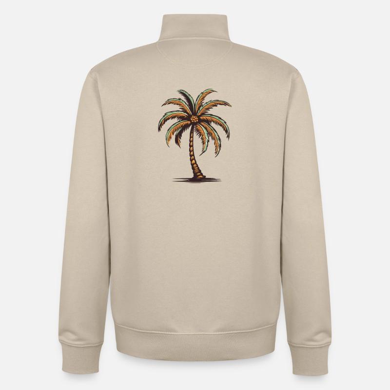 Île Palm - Sweat zippé unisexe en coton bio Stanley/Stella - beige crème