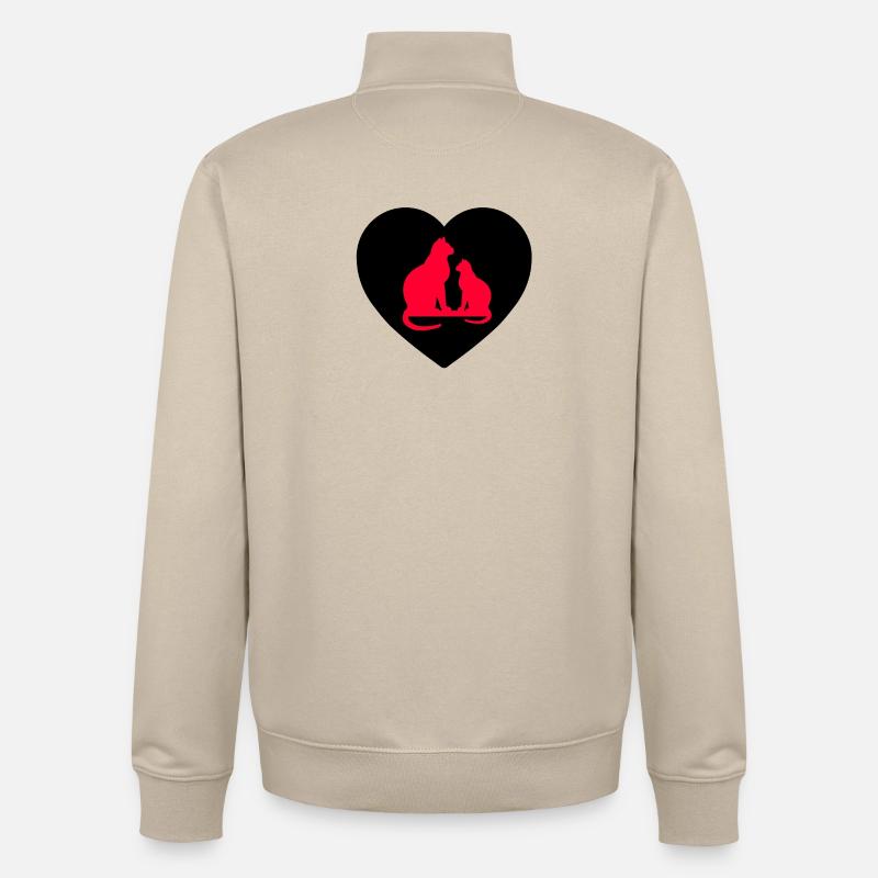 Katzen - Unisex Organic Zip Sweatshirt von Stanley/Stella - Cremebeige