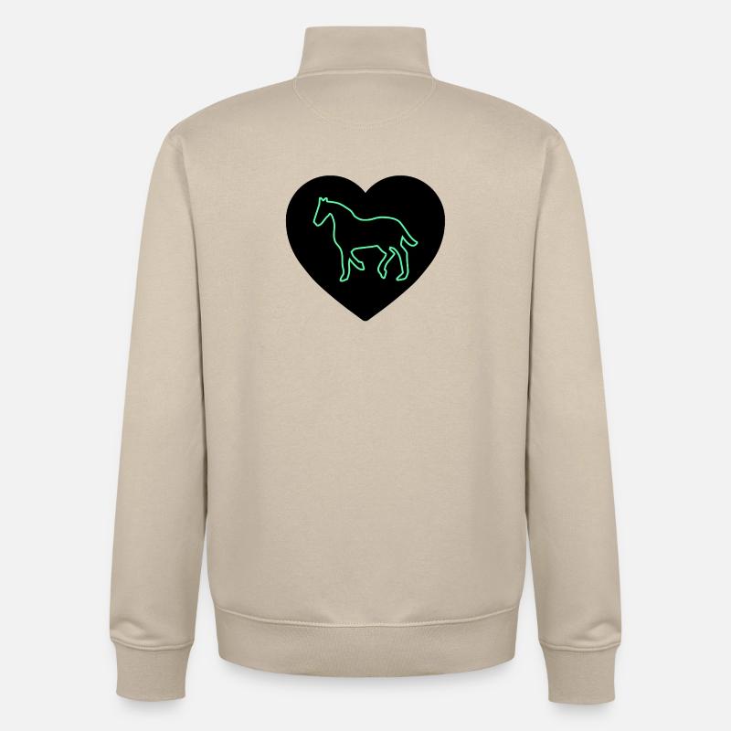 Pferde - Unisex Organic Zip Sweatshirt von Stanley/Stella - Cremebeige