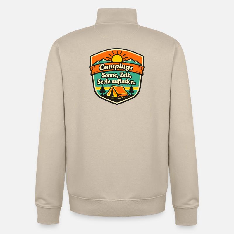Camper - Unisex Organic Zip Sweatshirt von Stanley/Stella - Cremebeige
