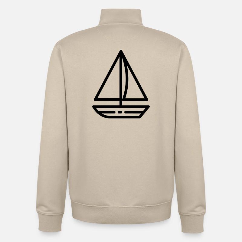 sailing ship - Unisex Organic Zip Sweatshirt by Stanley/Stella - desert dust