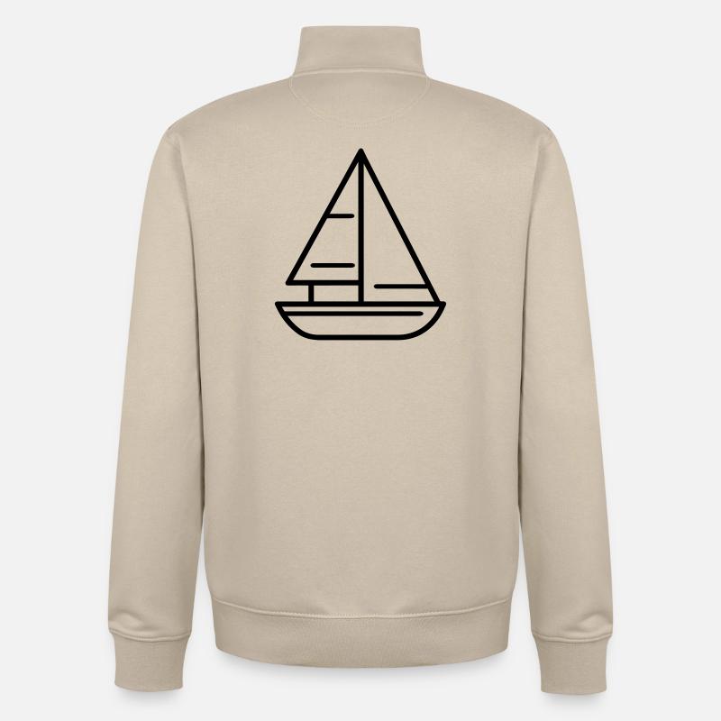 sailing ship - Unisex Organic Zip Sweatshirt by Stanley/Stella - desert dust