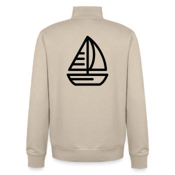 Boot - Unisex Organic Zip Sweatshirt von Stanley/Stella - Cremebeige - Hinten - AI Model Male 185 dark (185cm)