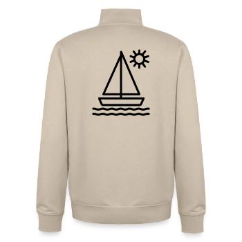 Segelschiff - Unisex Organic Zip Sweatshirt von Stanley/Stella - Cremebeige - Hinten - AI Model Male 185 dark (185cm)