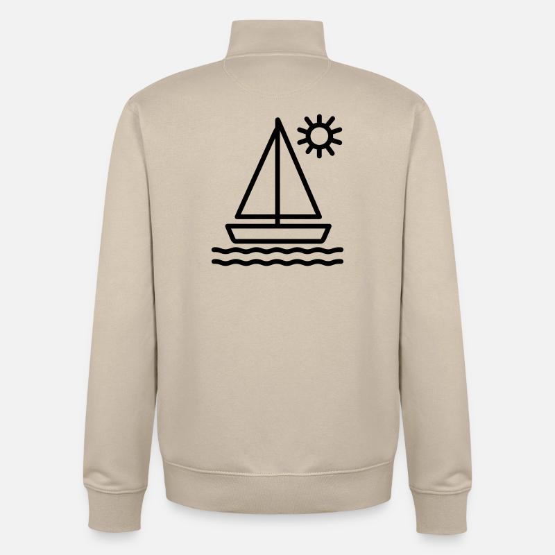 sailing ship - Unisex Organic Zip Sweatshirt by Stanley/Stella - desert dust