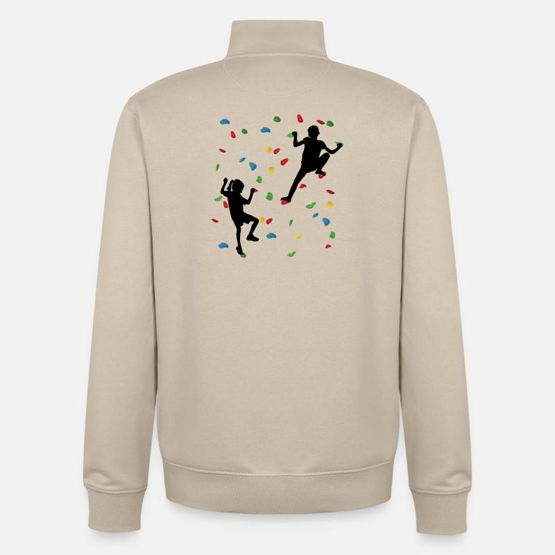 Climbing Wall Kids – Junge Kletterer - Unisex Organic Zip Sweatshirt von Stanley/Stella - Cremebeige