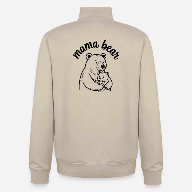 Mama bear - Unisex Organic Zip Sweatshirt by Stanley/Stella - desert dust