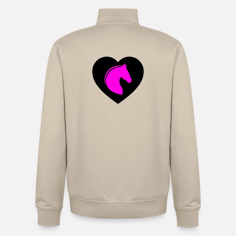 Pferde - Unisex Organic Zip Sweatshirt von Stanley/Stella - Cremebeige