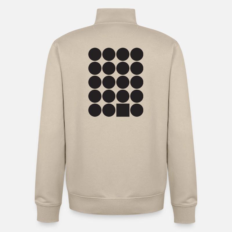 Geometric Dot Grid with a Square - Unisex Organic Zip Sweatshirt by Stanley/Stella - desert dust
