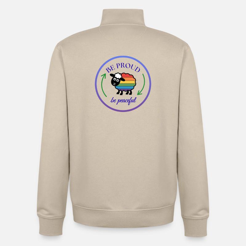 Pride Regenbogen-Schaf: Stolz und Friedlich - Unisex Organic Zip Sweatshirt von Stanley/Stella - Cremebeige