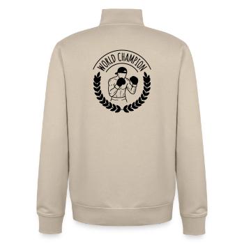 boxing - Unisex Organic Zip Sweatshirt by Stanley/Stella - desert dust - Back - AI Model Male 185 dark (185cm)