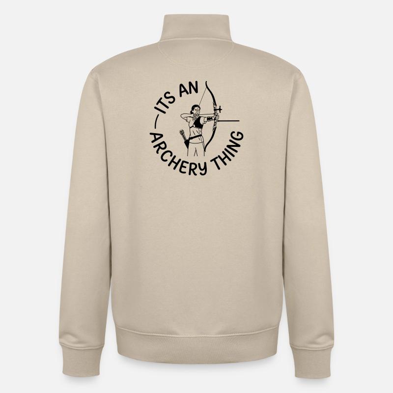 Bogenschießen - Unisex Organic Zip Sweatshirt von Stanley/Stella - Cremebeige