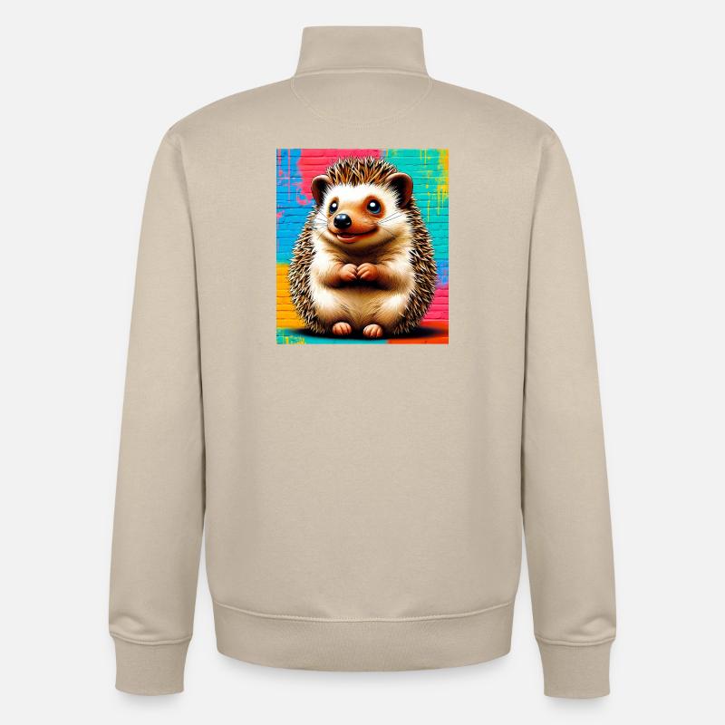 hérisson - Sweat zippé unisexe en coton bio Stanley/Stella - beige crème