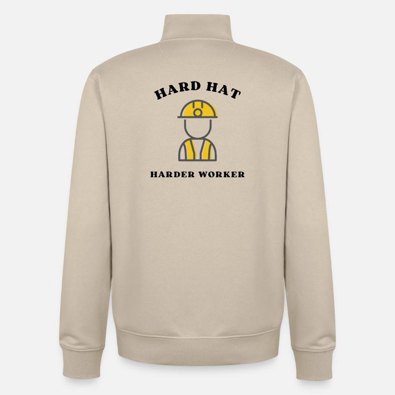 Silhouette du Héros du Chantier - Sweat zippé unisexe en coton bio Stanley/Stella - beige crème