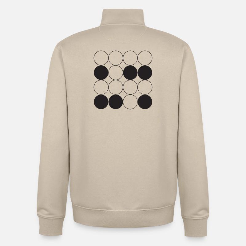 Circle Grid design - Unisex Organic Zip Sweatshirt by Stanley/Stella - desert dust