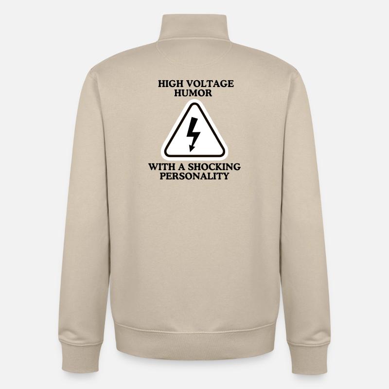 Blitzwarnung Dreieckszeichen - Unisex Organic Zip Sweatshirt von Stanley/Stella - Cremebeige