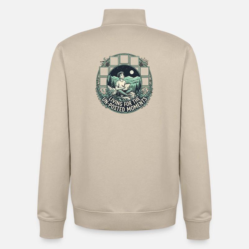 Non publié - Sweat zippé unisexe en coton bio Stanley/Stella - beige crème