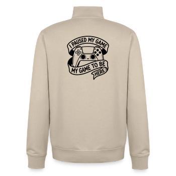 Gaming - Unisex Organic Zip Sweatshirt von Stanley/Stella - Cremebeige - Hinten - AI Model Male 185 dark (185cm)