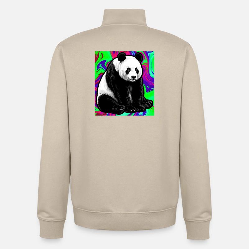 Panda - Unisex Organic Zip Sweatshirt von Stanley/Stella - Cremebeige