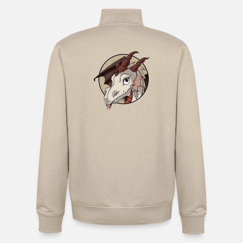 Dragon mignon - Sweat zippé unisexe en coton bio Stanley/Stella - beige crème