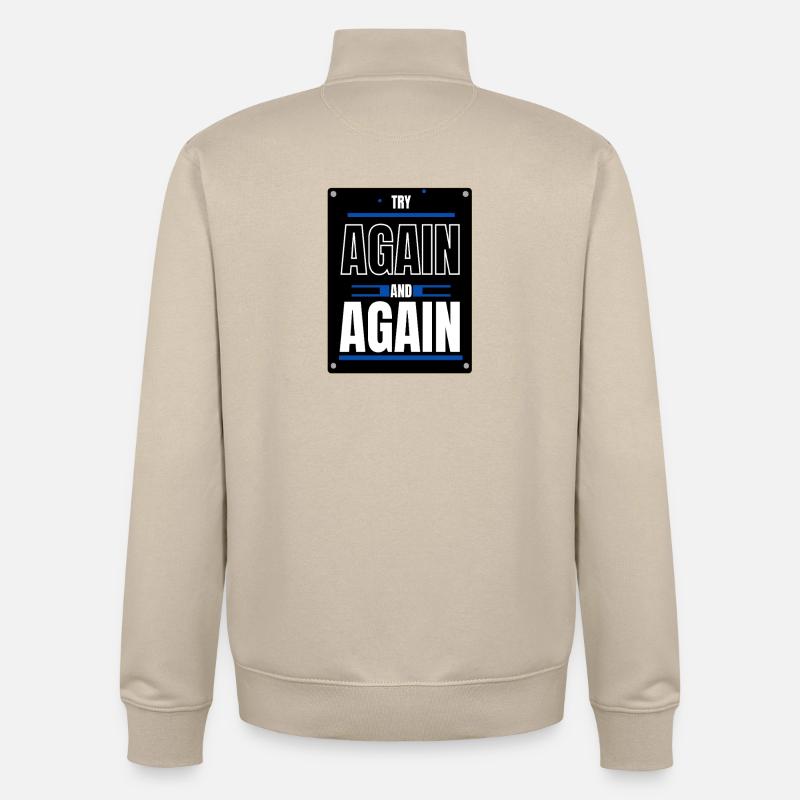 Try again - Unisex Organic Zip Sweatshirt by Stanley/Stella - desert dust