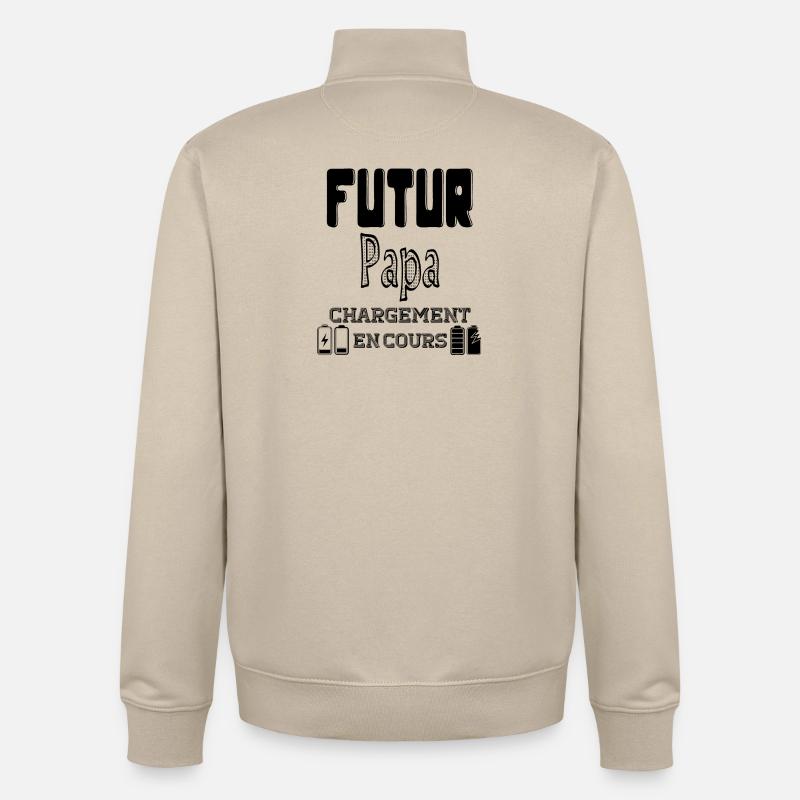 Daddy-to-be Loading In Progress - Unisex Organic Zip Sweatshirt by Stanley/Stella - desert dust