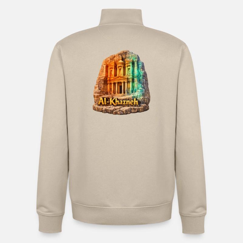 AlKhazneh Petra Regenbogen - Unisex Organic Zip Sweatshirt von Stanley/Stella - Cremebeige