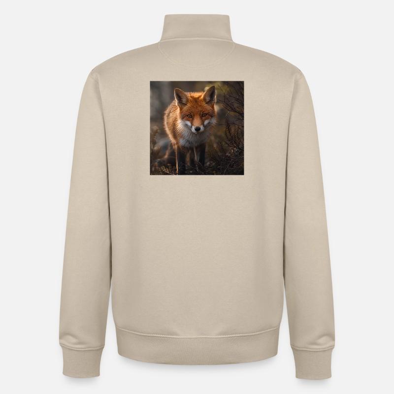 Fuchs in einer Waldlichtung - Unisex Organic Zip Sweatshirt von Stanley/Stella - Cremebeige